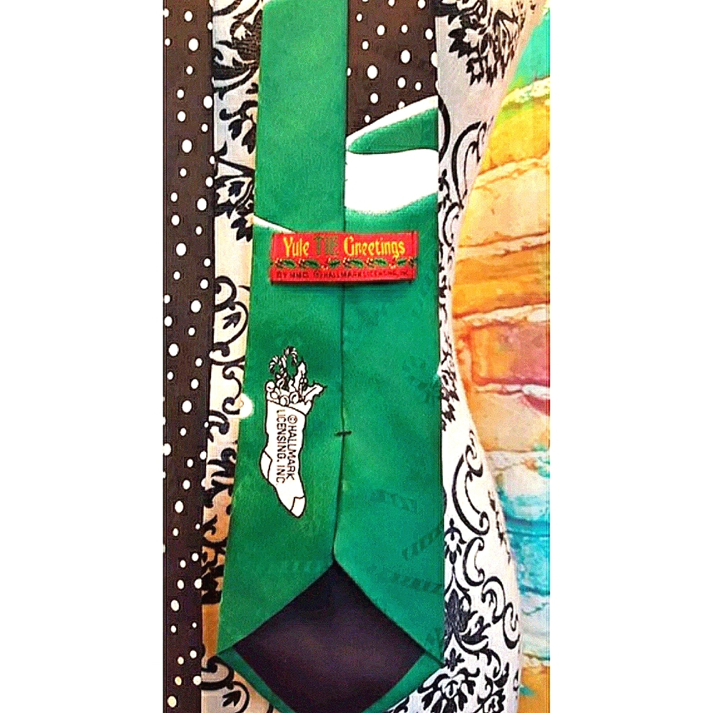 Ugly Xmas HALLMARK Santa Tie Golf Reindeer EUC - Picture 4 of 4